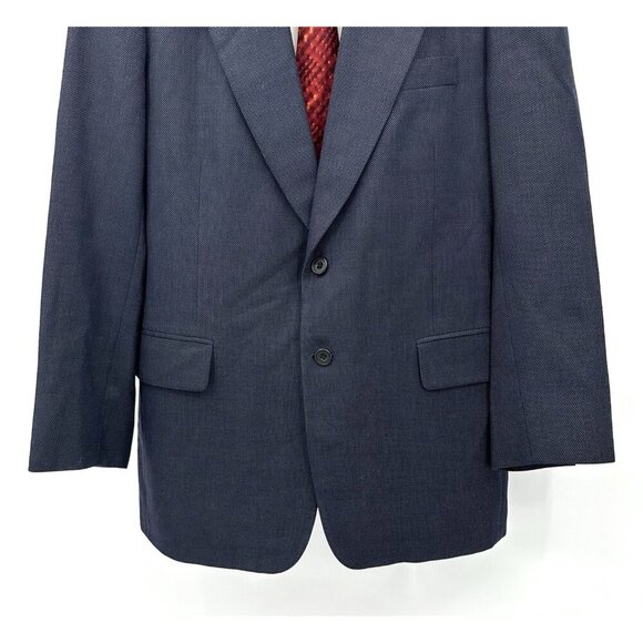 vintage 90s PAUL STUART jacket blazer sport coat two button wool tweed blue 39R - Picture 4 of 14